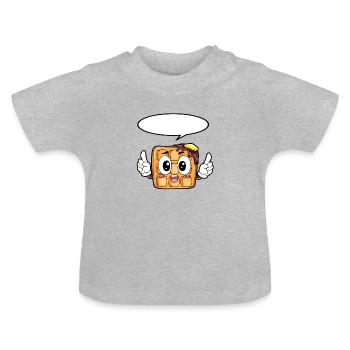 Waffle Food Gourmet Gift - Baby Organic T-Shirt with Round Neck - heather grey - Front