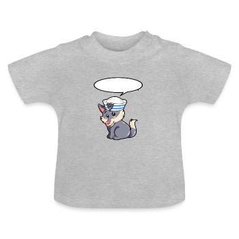 Matrose Wolf - Baby Bio-T-Shirt mit Rundhals - Grau meliert - Vorne