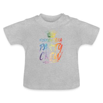 Formentera Party Crew Colorful - Baby Organic T-Shirt with Round Neck - heather grey - Front