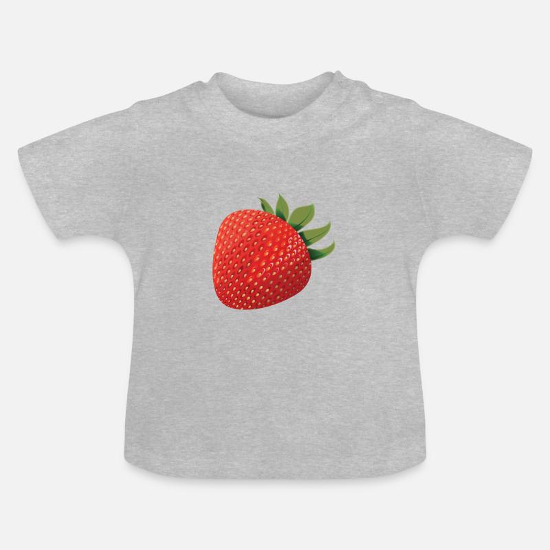 fraise - T-shirt bio col rond Bébé - gris chiné