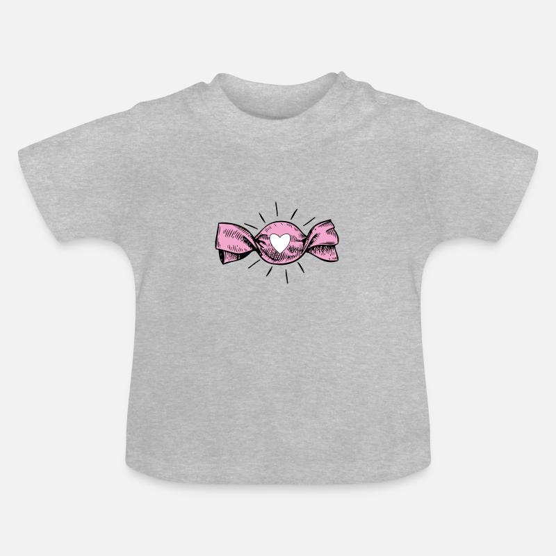 Bonbon - T-shirt bio col rond Bébé - gris chiné