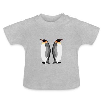 Emperor penguins - Baby Organic T-Shirt with Round Neck - heather grey - Front