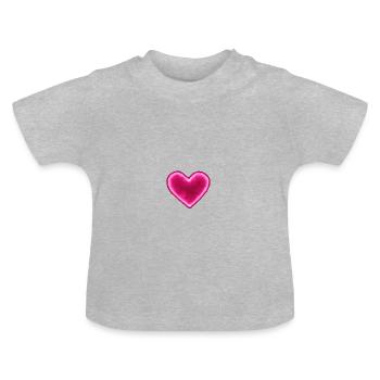 Pinkes Neon Herz Frauen T Shirt Party Geschenk - Baby Bio-T-Shirt mit Rundhals - Grau meliert - Vorne
