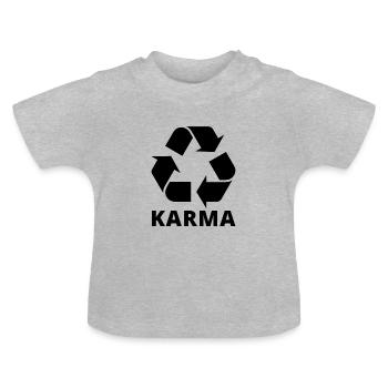 karma - Baby Organic T-Shirt with Round Neck - heather grey - Front