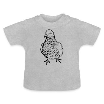 Observation des oiseaux noirs - T-shirt bio col rond Bébé - gris chiné - Devant