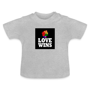 Love wins - Baby Bio-T-Shirt mit Rundhals - Grau meliert - Vorne