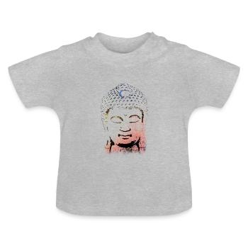Buddha in warm shades - Baby Organic T-Shirt with Round Neck - heather grey - Front
