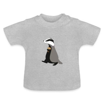 Dachs - Baby Bio-T-Shirt mit Rundhals - Grau meliert - Vorne