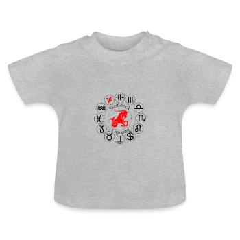 Sternzeichen Steinbock - Baby Bio-T-Shirt mit Rundhals - Grau meliert - Vorne