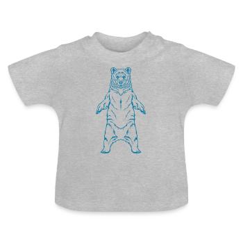brown bear - Baby Organic T-Shirt with Round Neck - heather grey - Front