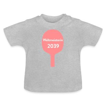 Tischtennis Geschenke für Baby und Kinder - Baby Bio-T-Shirt mit Rundhals - Grau meliert - Vorne