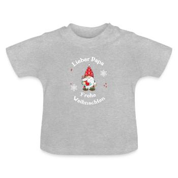 Lieber Papa Frohe Weihnachten Weihnachtsgeschenk - Baby Bio-T-Shirt mit Rundhals - Grau meliert - Vorne
