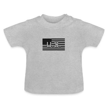 U.S./USA Tactical Flag - Baby Organic T-Shirt with Round Neck - heather grey - Front