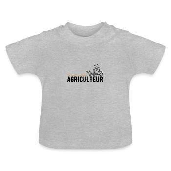 Agriculteurs français - T-shirt bio col rond Bébé - gris chiné - Devant