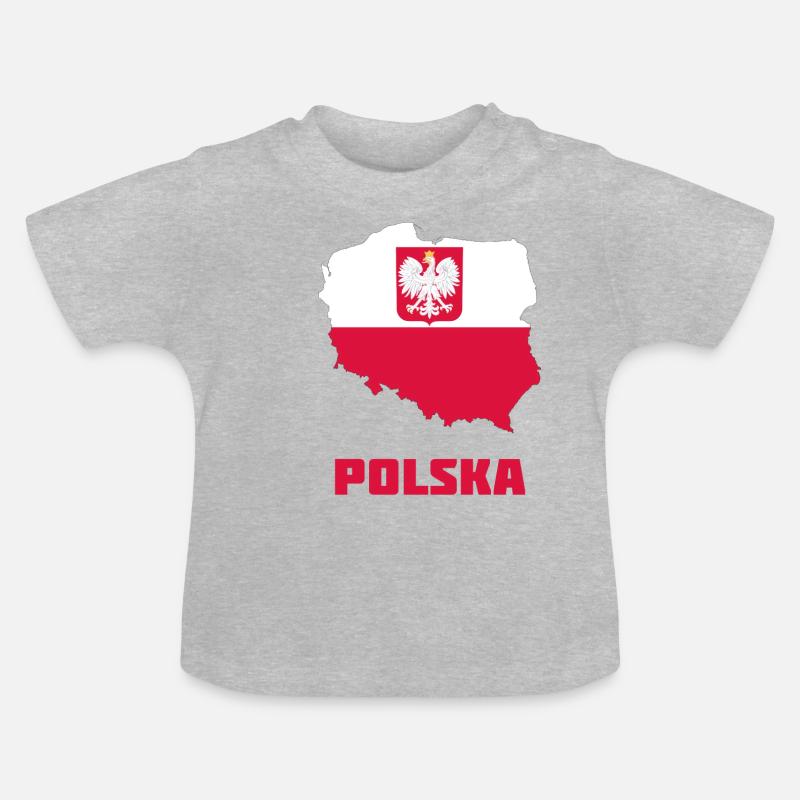 Polska - T-shirt bio col rond Bébé - gris chiné