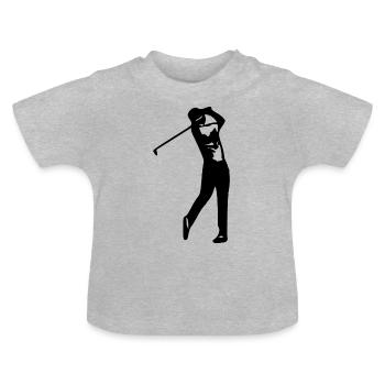 Golfer-Silhouette - Baby Bio-T-Shirt mit Rundhals - Grau meliert - Vorne