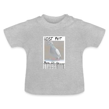 lost pet please call me - Baby Bio-T-Shirt mit Rundhals - Grau meliert - Vorne