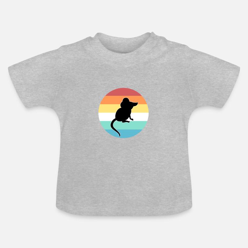Maus - Baby Bio-T-Shirt mit Rundhals - Grau meliert