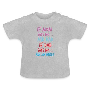 Baby Onkel Onkel Brorson Systerson Gift - Baby Bio-T-Shirt mit Rundhals - Grau meliert - Vorne