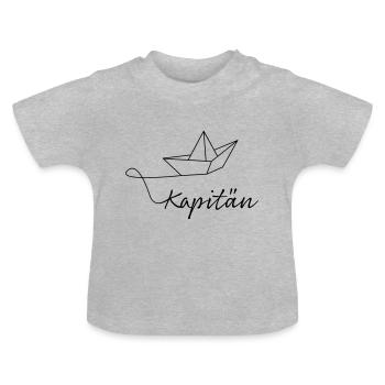 Capitaine - T-shirt bio col rond Bébé - gris chiné - Devant