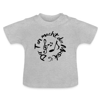Der Ton macht die Musik - Baby Bio-T-Shirt mit Rundhals - Grau meliert - Vorne