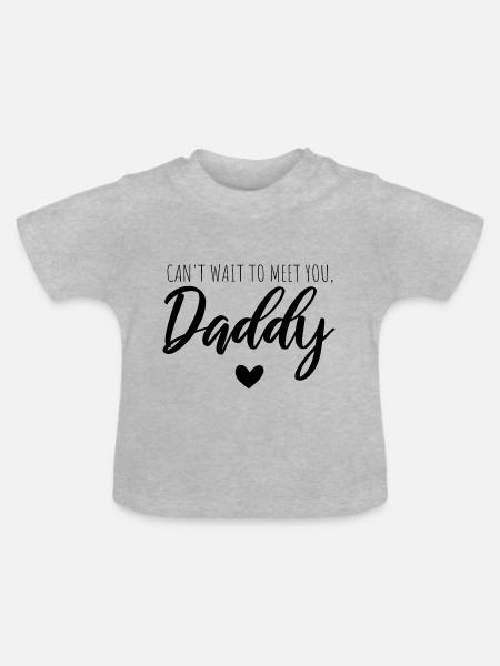 J'ai hâte de te rencontrer, papa - T-shirt bio col rond Bébé - gris chiné