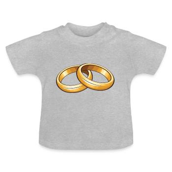 Anneaux de mariage symbole mariage - T-shirt bio col rond Bébé - gris chiné - Devant
