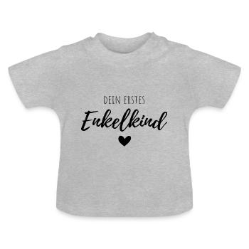 Dein erstes Enkelkind - Baby Bio-T-Shirt mit Rundhals - Grau meliert - Vorne