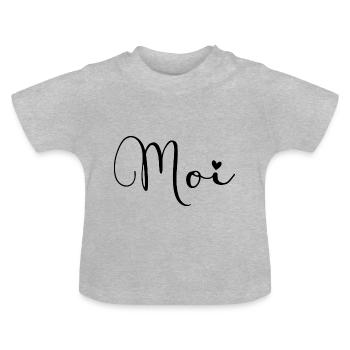 moi - Baby Organic T-Shirt with Round Neck - heather grey - Front