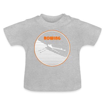 rangée - T-shirt bio col rond Bébé - gris chiné - Devant