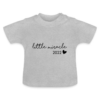 little miracle 2022 - Baby Organic T-Shirt with Round Neck - heather grey - Front