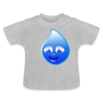 Gouttes d’eau - T-shirt bio col rond Bébé - gris chiné - Devant