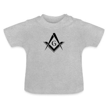 Freimaurer Symbol, Zirkel, Winkel, Gott, Geometrie - Baby Bio-T-Shirt mit Rundhals - Grau meliert - Vorne