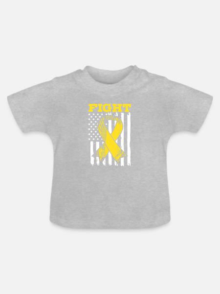 Endo Endometriose - Baby Bio-T-Shirt mit Rundhals - Grau meliert