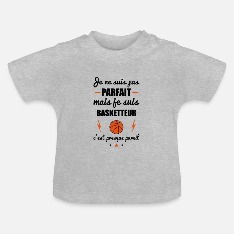 pas parfait mais basket - T-shirt bio col rond Bébé - gris chiné