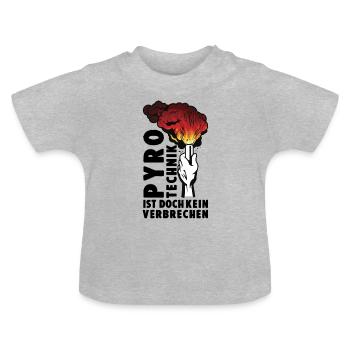 Pyrotechnik ist doch kein Verbrechen Ultras Pyro - Baby Bio-T-Shirt mit Rundhals - Grau meliert - Vorne