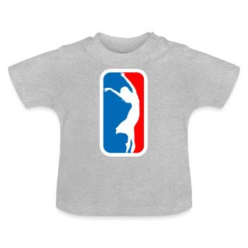 dancer logo - Baby Bio-T-Shirt mit Rundhals - Grau meliert - Vorne