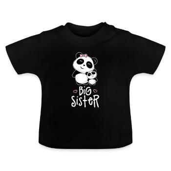 Grande soeur - T-shirt bio col rond Bébé - noir - Devant