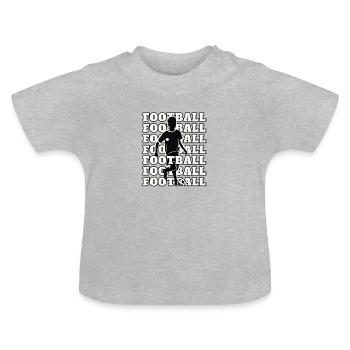 Football all day - football kids gift idea - Baby Organic T-Shirt with Round Neck - heather grey - Front