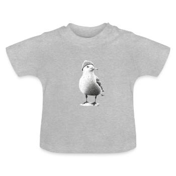 Möwe Mütze Vogel Nordsee Hamburg Kiel Beanie - Baby Bio-T-Shirt mit Rundhals - Grau meliert - Vorne