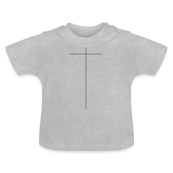 Kreuz - Baby Bio-T-Shirt mit Rundhals - Grau meliert - Vorne