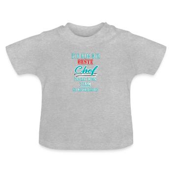 Bester Chef | Teamgeschenk für den Boss Arbeit Job - Baby Bio-T-Shirt mit Rundhals - Grau meliert - Vorne