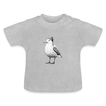 Möwe Mütze Vogel Nordsee Hamburg Kiel Beanie - Baby Bio-T-Shirt mit Rundhals - Grau meliert - Vorne