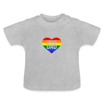 Fier PAPA - T-shirt bio col rond Bébé - gris chiné - Devant