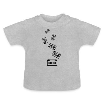 Symbole de cassette - T-shirt bio col rond Bébé - gris chiné - Devant