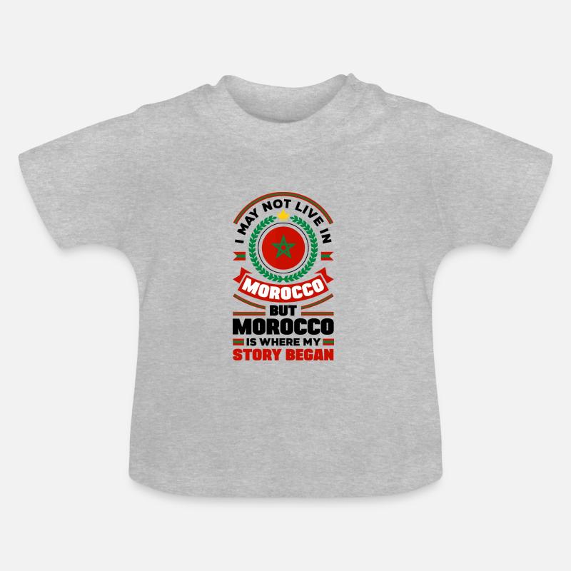 Maroc Maroc Maroc Drapeau Citation - T-shirt bio col rond Bébé - gris chiné