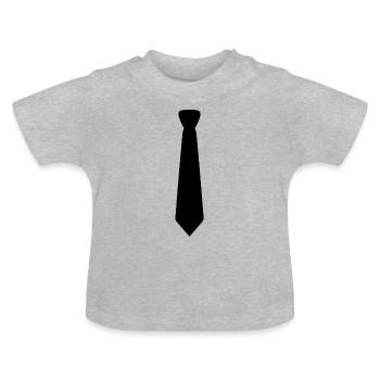 Cravates. - T-shirt bio col rond Bébé - gris chiné - Devant