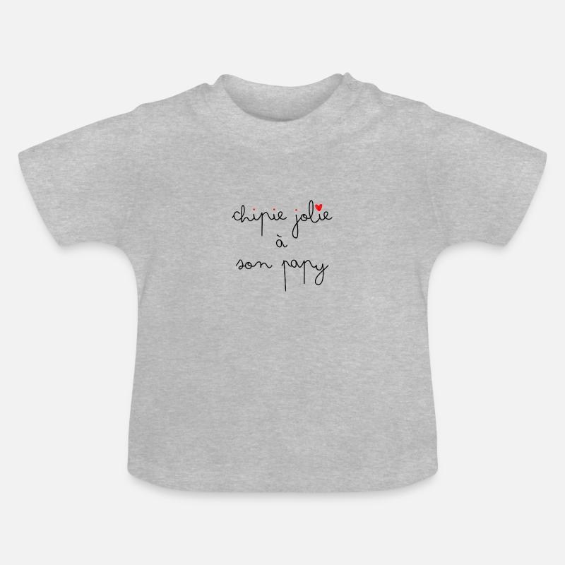 Chipie jolie à son papi - T-shirt bio col rond Bébé - gris chiné