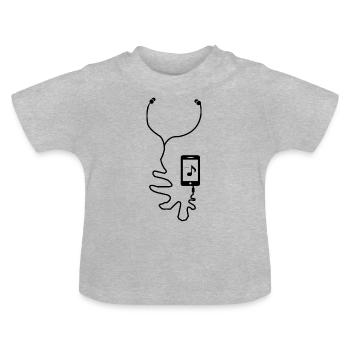 Music Always - Baby Bio-T-Shirt mit Rundhals - Grau meliert - Vorne