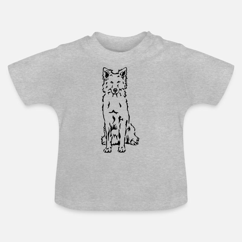 Berger Blanc Suisse Berger Blanc - T-shirt bio col rond Bébé - gris chiné